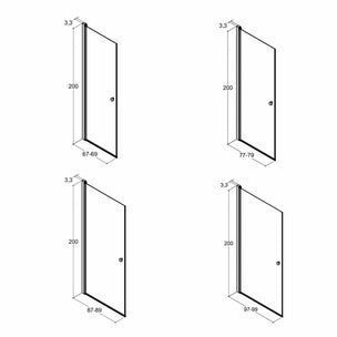 Dansani MATCH A Dusjdør Rett B70-100xH200cm