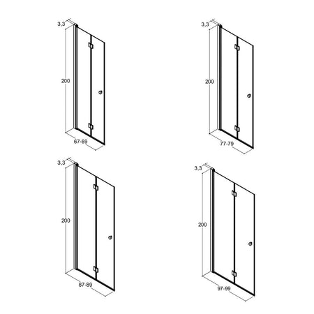 Dansani MATCH B Foldedør B70-100xH200cm