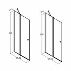 Dansani MATCH C Dusjdør med sidepanel B90-100xH200cm