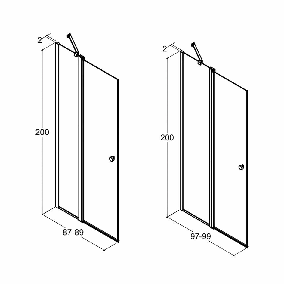 Dansani Match C Dusjdør med sidepanel Dansani Dusjdør