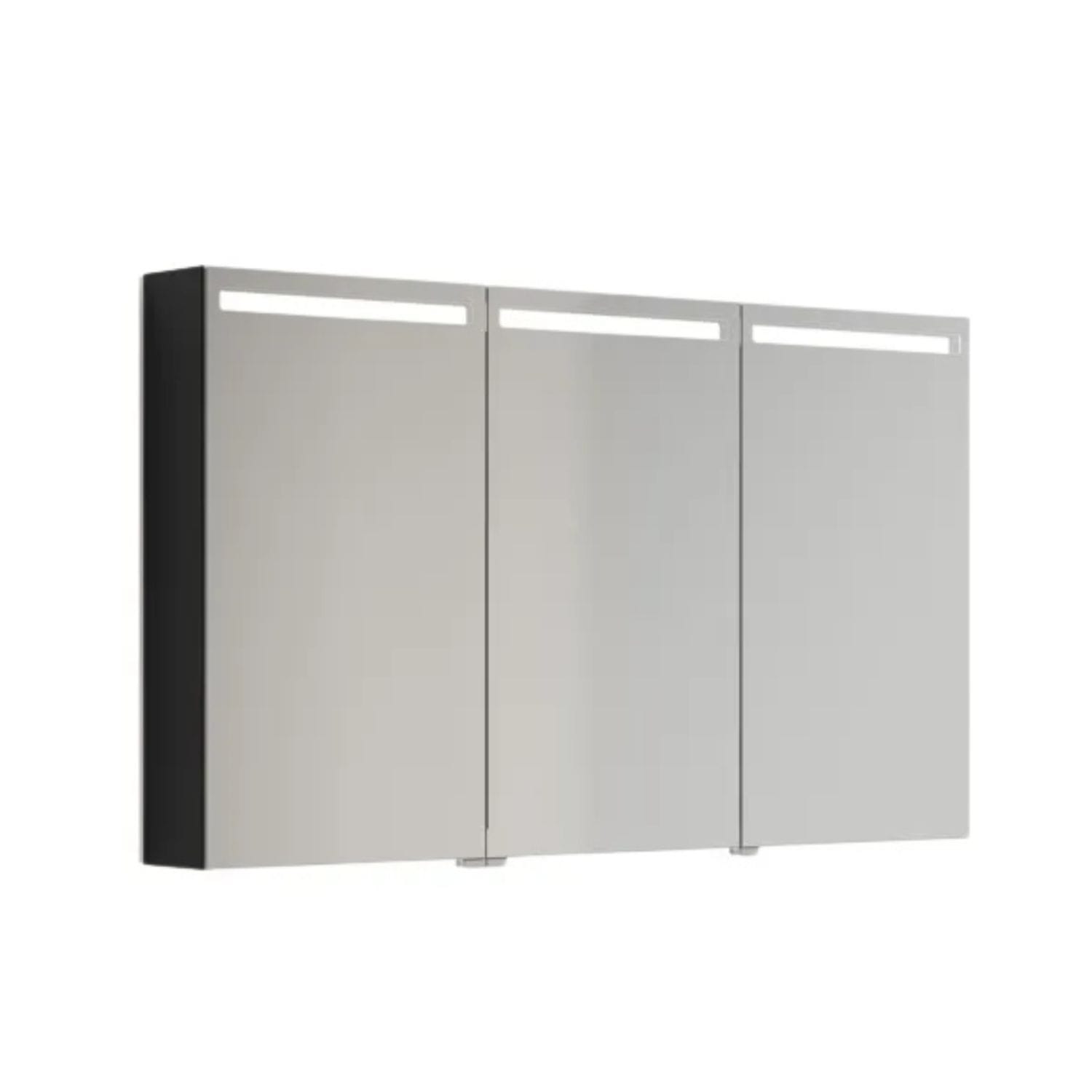 Dansani MIDO+ Top Speilskap LED Svart struktur / 120 cm 3 dører Dansani Speilskap DA-S513-129