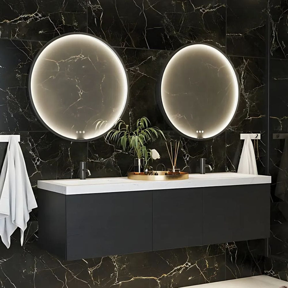 Dansani Moon Rundt Rammespeil LED lys Ø75/90cm Dansani Baderomsspeil