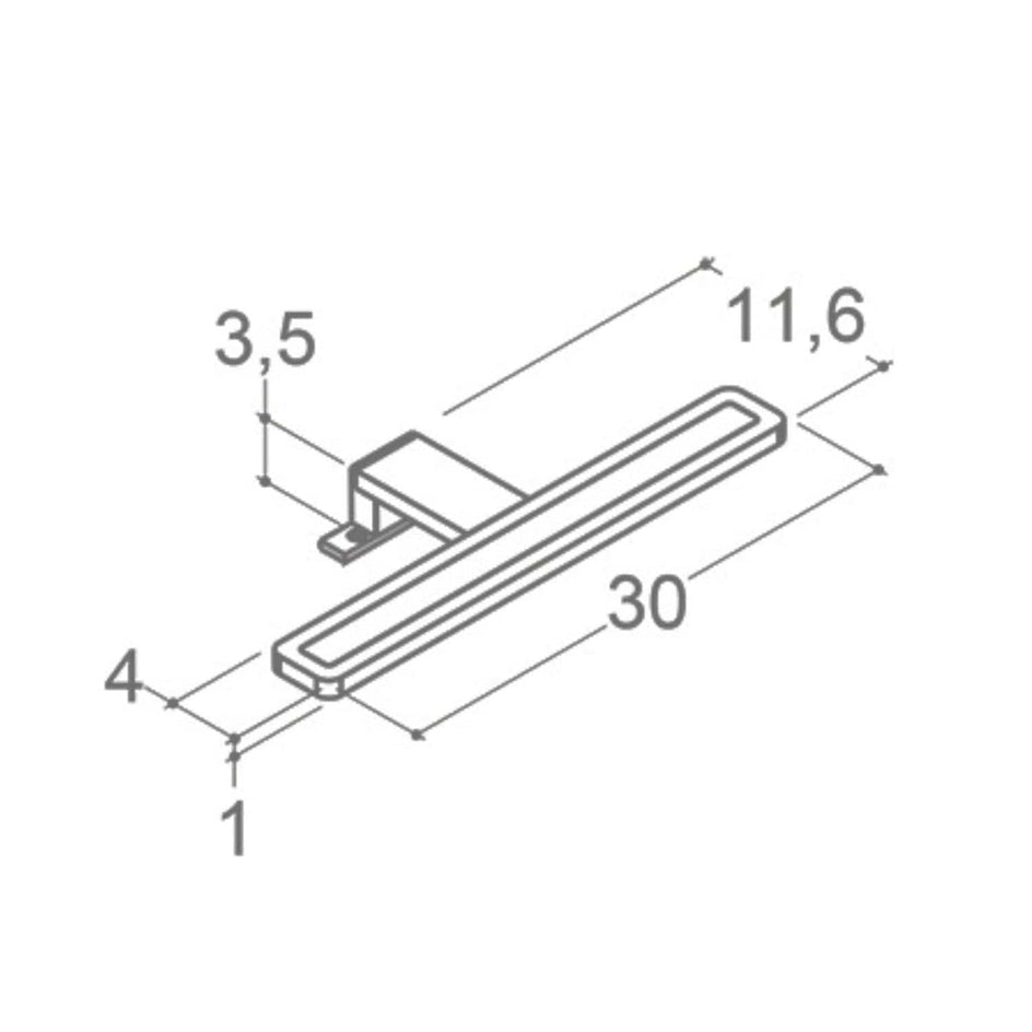Dansani Vela Lampe LED L300mm 230V Krom / 30cm Dansani Baderomsbelysning DA-190304080