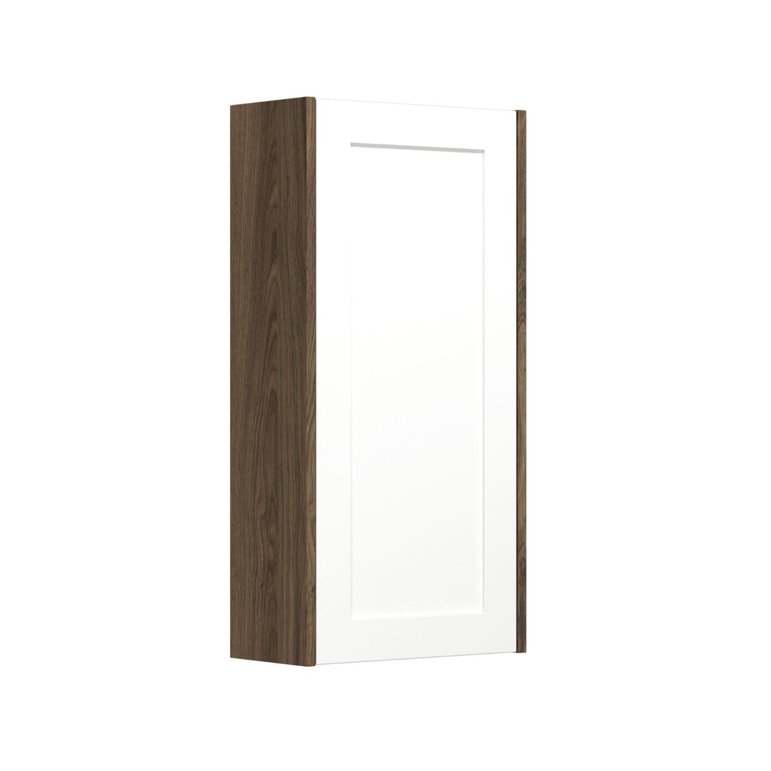 Dansani You Overskap 1 dør B40xH80xD19cm - Ramme Brun eik/Hvit matt / Høyre Dansani Sideskap bad DA-V49-3115