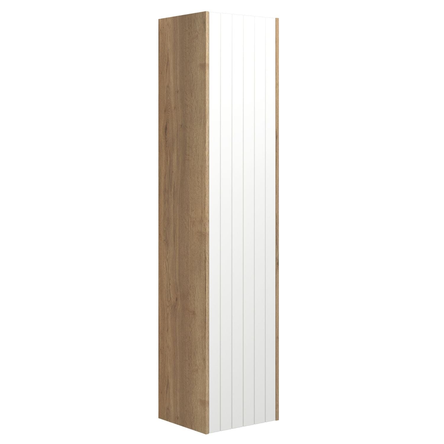 Dansani You Rillet Høyskap Slim 1 dør Natur eik / NCS farge / Høyre hengslet Dansani Høyskap bad DA-V52-4192