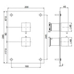 Fima Frontpanel Piazza Dusj Innbygging F4510 20x28,5cm
