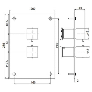 Fima Frontpanel Piazza Dusj Innbygging F4510 20x28,5cm
