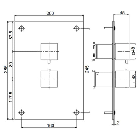 Fima Frontpanel Piazza Dusj Innbygging F4510 20x28,5cm