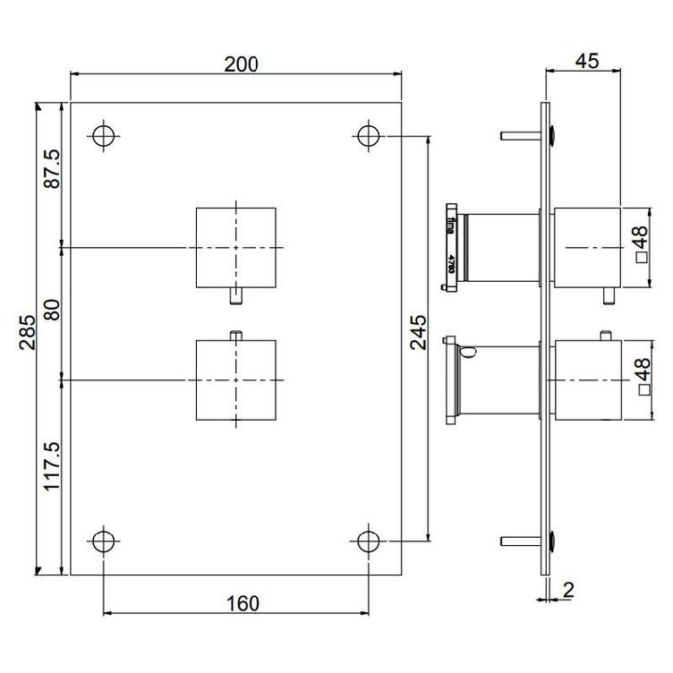 Fima Frontpanel Piazza Dusj Innbygging F4510 20x28,5cm