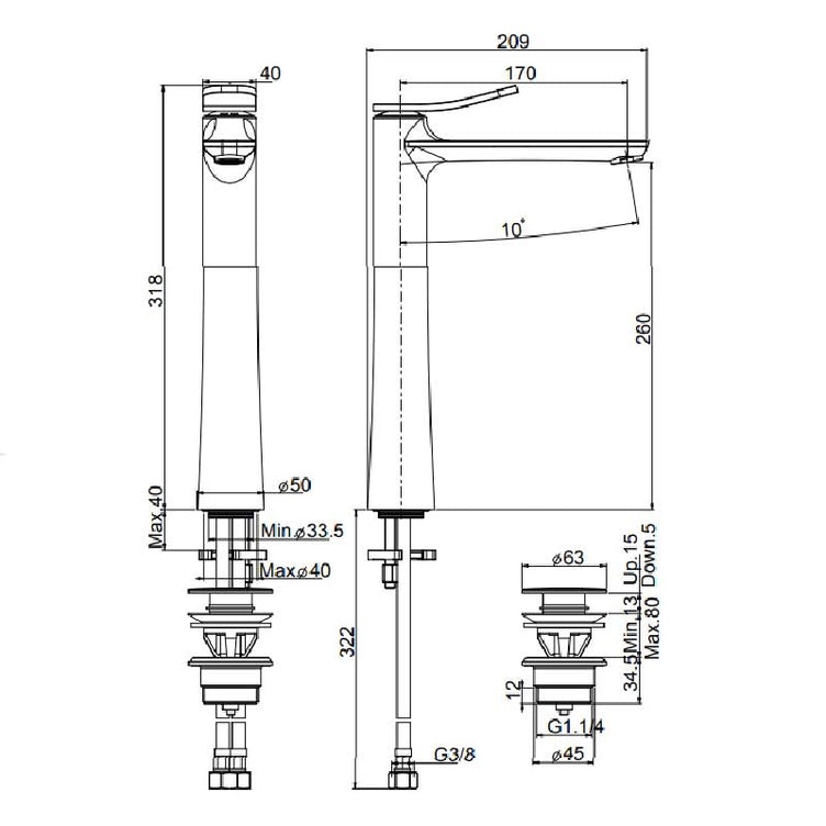 Fima Servantbatteri Flo F3801 Høy