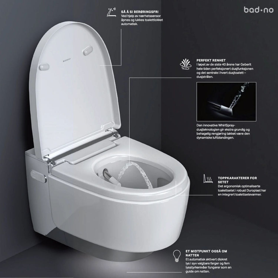 Geberit AquaClean Mera Comfort Vegghengt toalett Geberit Dusjtoalett