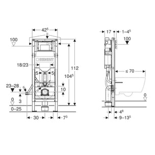 Geberit Duofix SIGMA innbyggingssisterne 112cm