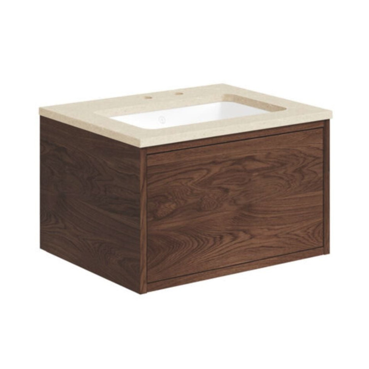 Gustavsberg Ducentic Servantskap med Benkeplate Brun eik / 60cm / Beige royal 2 hull for kran Gustavsberg Servantskap GRO-GB71DCVU60AWCC1200