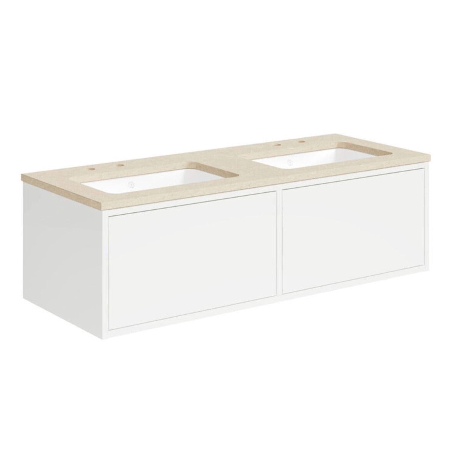 Gustavsberg Ducentic Servantskap med Benkeplate Hvit / 120cm dobbel / Beige royal 2 hull for kran Gustavsberg Servantskap GRO-GB71DCVU12DHCC2200
