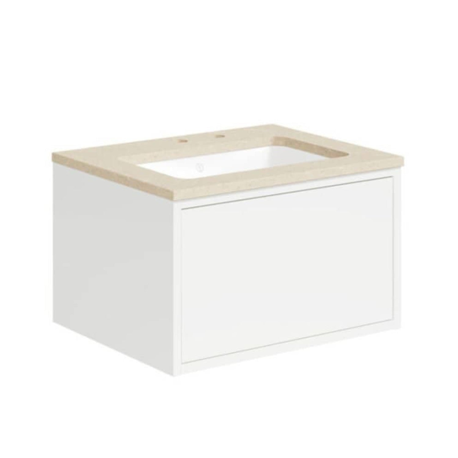 Gustavsberg Ducentic Servantskap med Benkeplate Hvit / 60cm / Beige royal 2 hull for kran Gustavsberg Servantskap GRO-GB71DCVU60DHCC1200