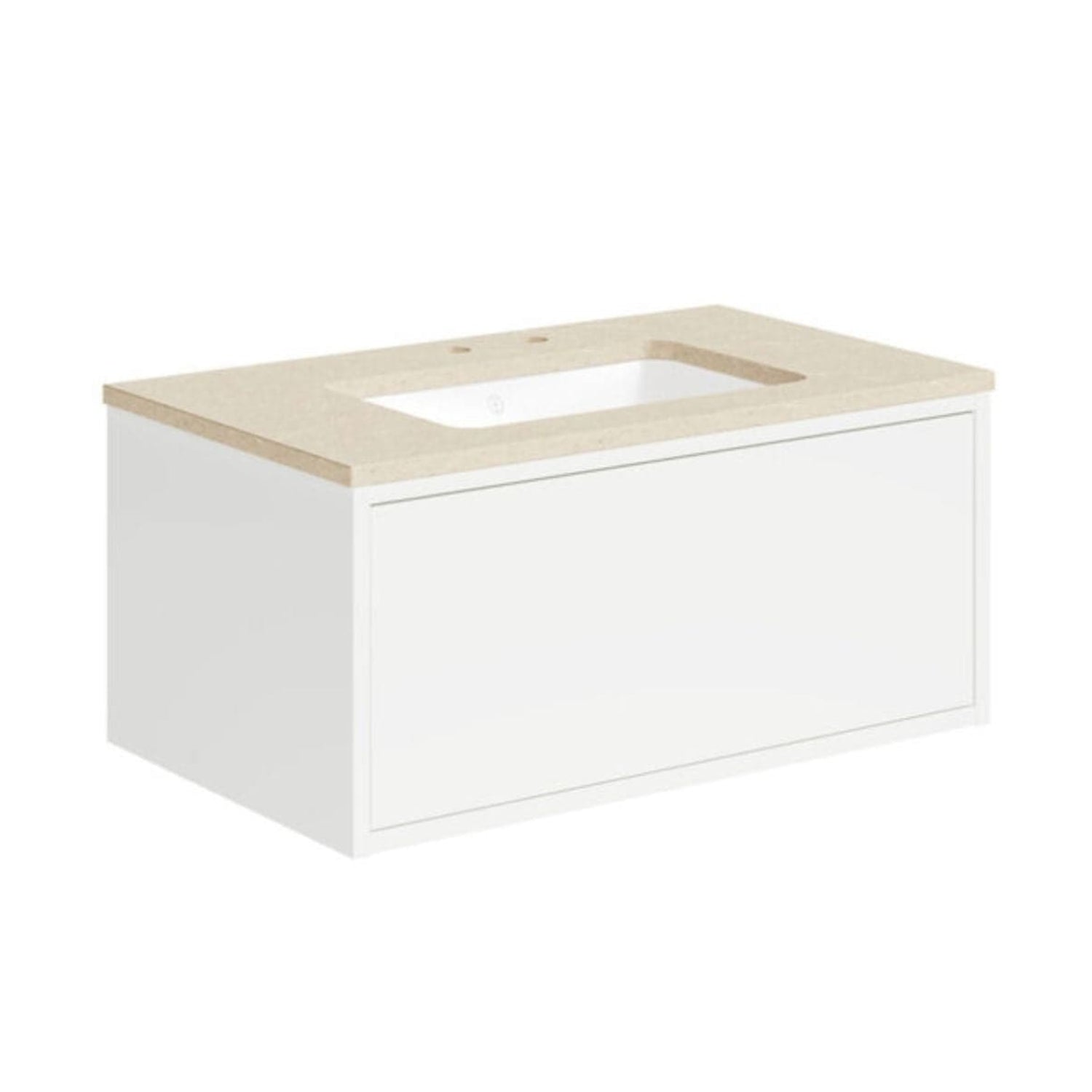 Gustavsberg Ducentic Servantskap med Benkeplate Hvit / 80cm / Beige royal 2 hull for kran Gustavsberg Servantskap GRO-GB71DCVU80DHCC1200
