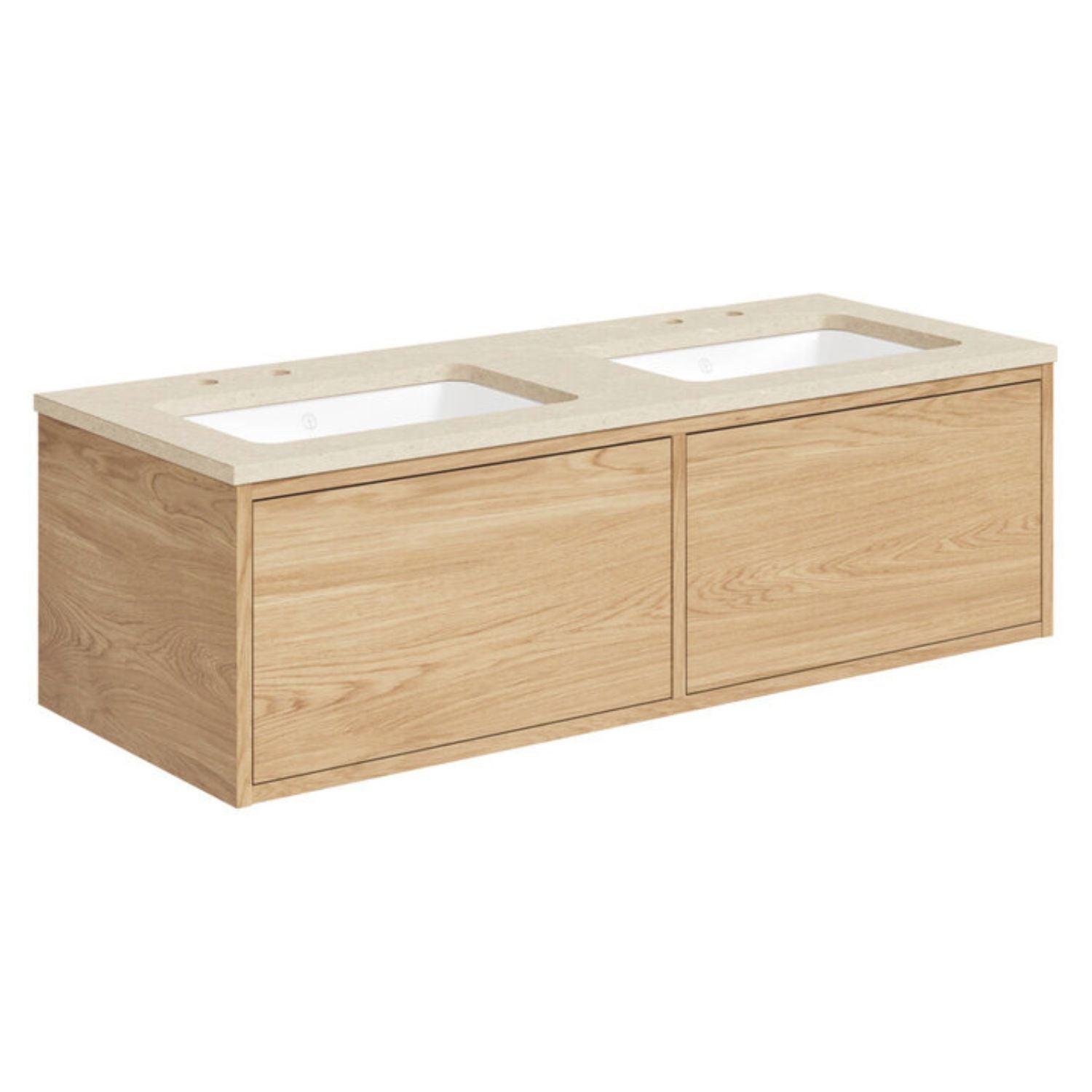 Gustavsberg Ducentic Servantskap med Benkeplate Lys eik / 120cm dobbel / Beige royal 2 hull for kran Gustavsberg Servantskap GRO-GB71DCVU12ARCC2200