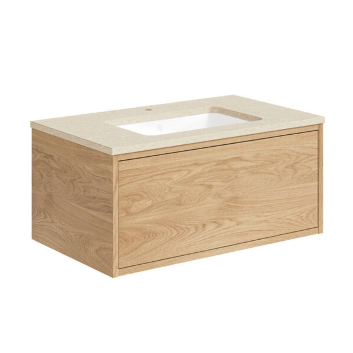 Gustavsberg Ducentic Servantskap med Benkeplate Lys eik / 80cm / Beige royal 1 hull for kran Gustavsberg Servantskap GRO-GB71DCVU80ARCC1100
