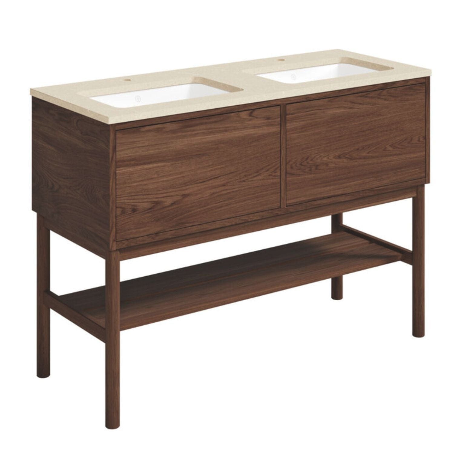 Gustavsberg Ducentic Servantskap med Benramme Brun eik / 120cm dobbel / Beige royal 1 hull for kran Gustavsberg Servantskap GRO-GB71DCVU12AWCC21LF