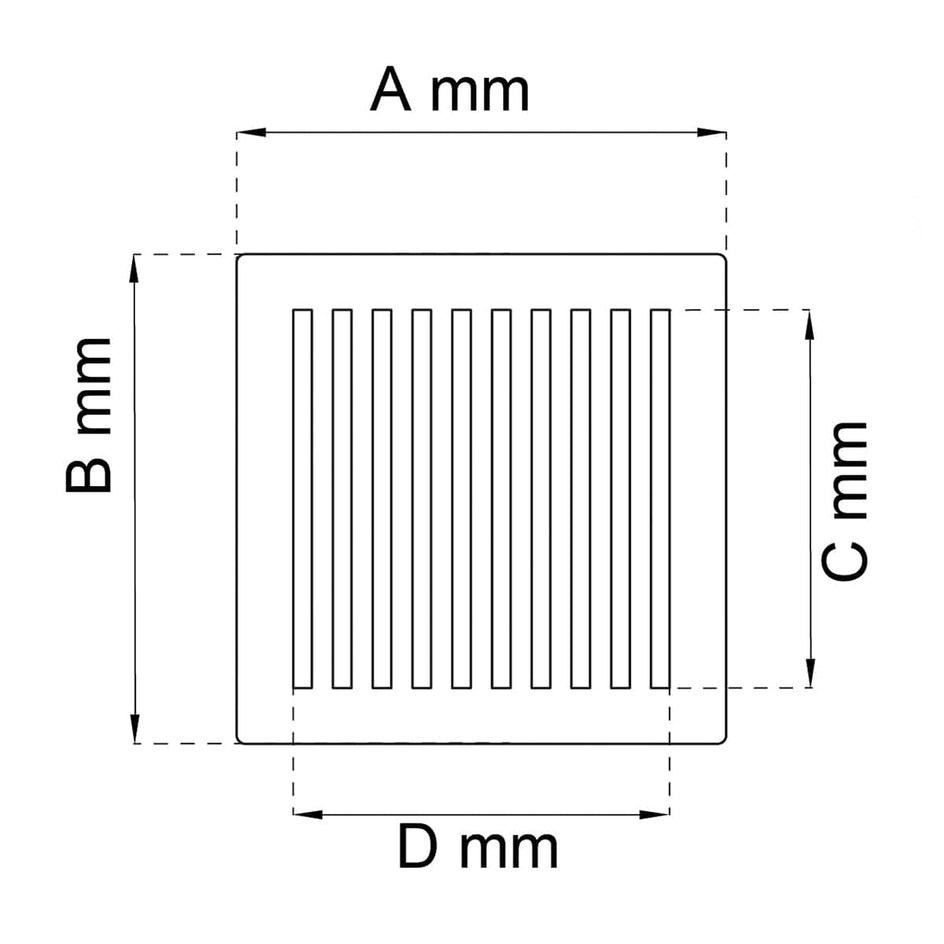 Habo 912 Ventilgitter 177mm Hvit Bad.no HA-34231