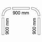 Habo Dusjforhengskinne rettvegg 90x90x90cm med takfeste