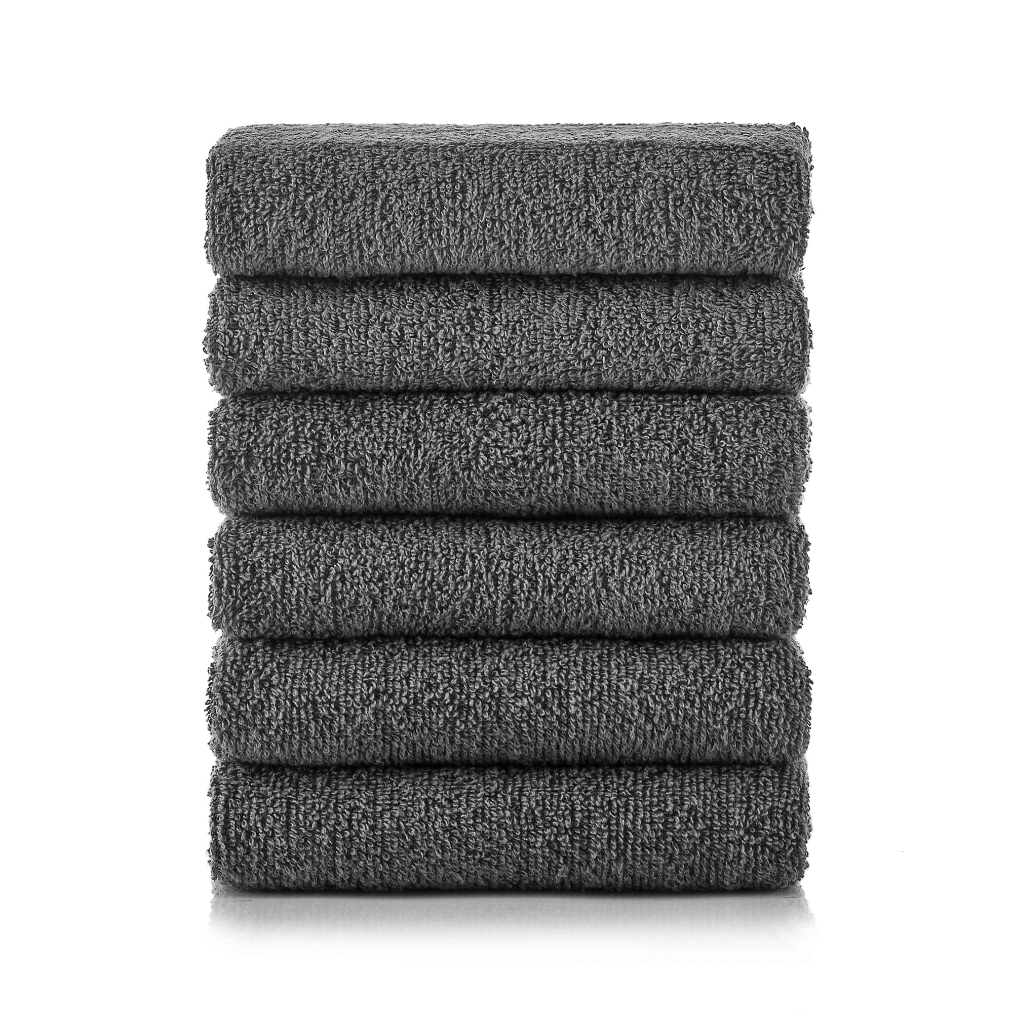 HeiHus FLUFFY håndkle M 50x100cm Mørk grå / 6-pakning (6M) HeiHus Håndhåndkle BUN-6TFYDGY050100