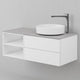 INR AIR Solid Servantskap med 2 Skuffer og Åpen oppbevaring H:35xD:45cm Premium white / 100cm høyre INR Iconic Nordic Rooms Servantskap INR-361411