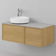 INR Air Wood Servantskap Hel front med 2 Skuffer og 1 Dør H350xD450mm Natural oak / 100cm / Høyre INR Iconic Nordic Rooms Servantskap INR-363234
