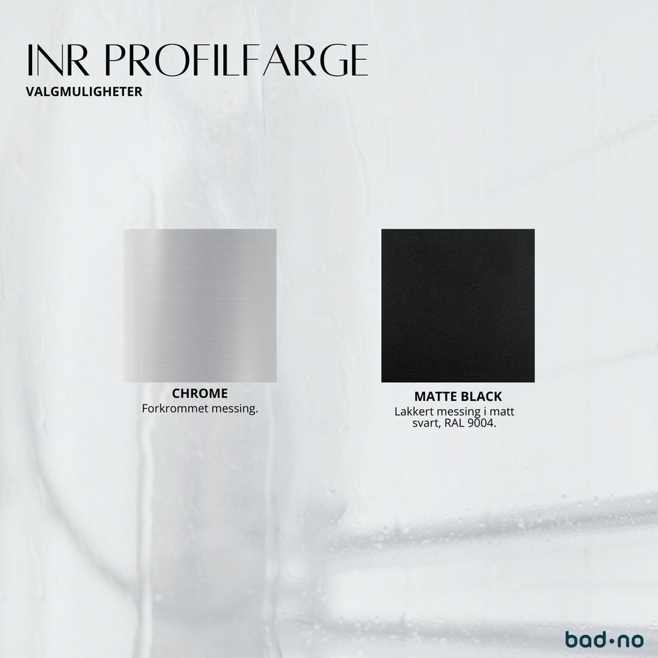 INR ARC 20 Frame Skjermvegg Standardmål INR Iconic Nordic Rooms Dusjvegg