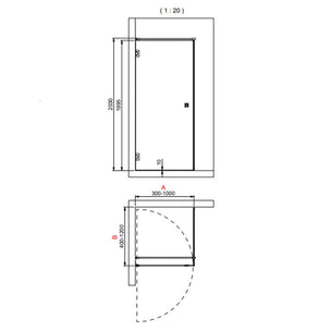 INR Dusjhjørne ARC 13 Frame Måltilpasset