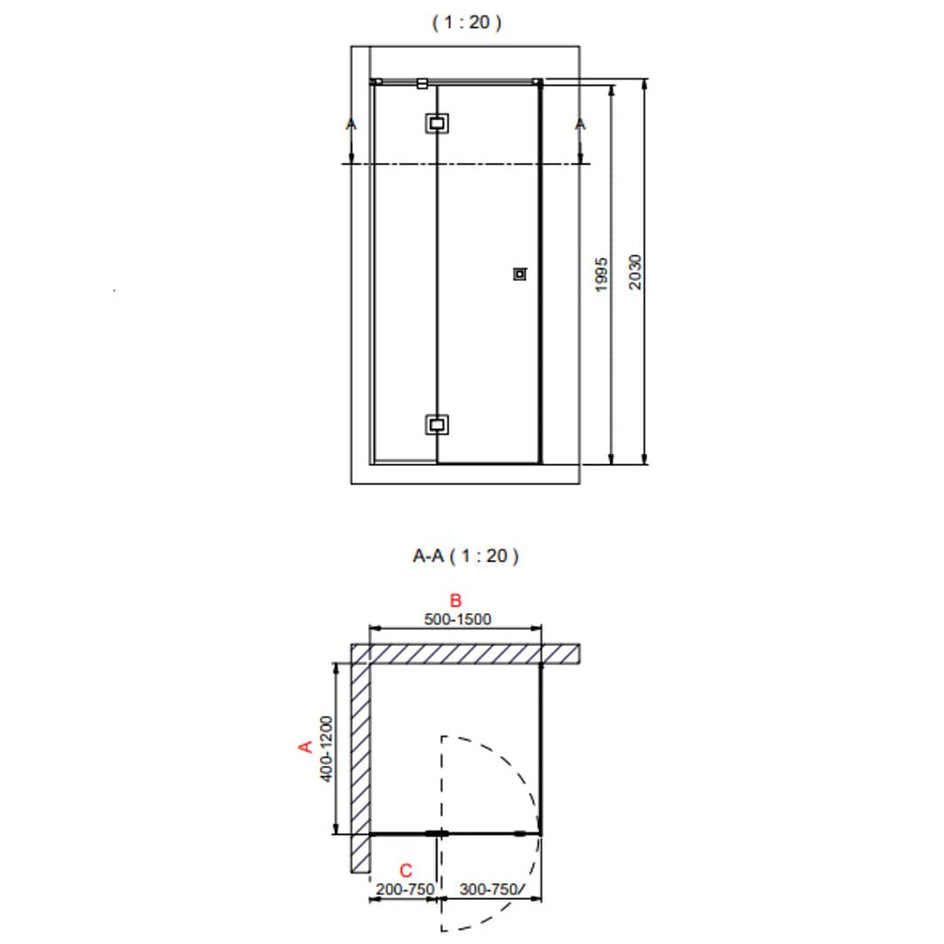 INR Dusjhjørne ARC 15 Frame Måltilpasset INR Iconic Nordic Rooms Dusjhjørne