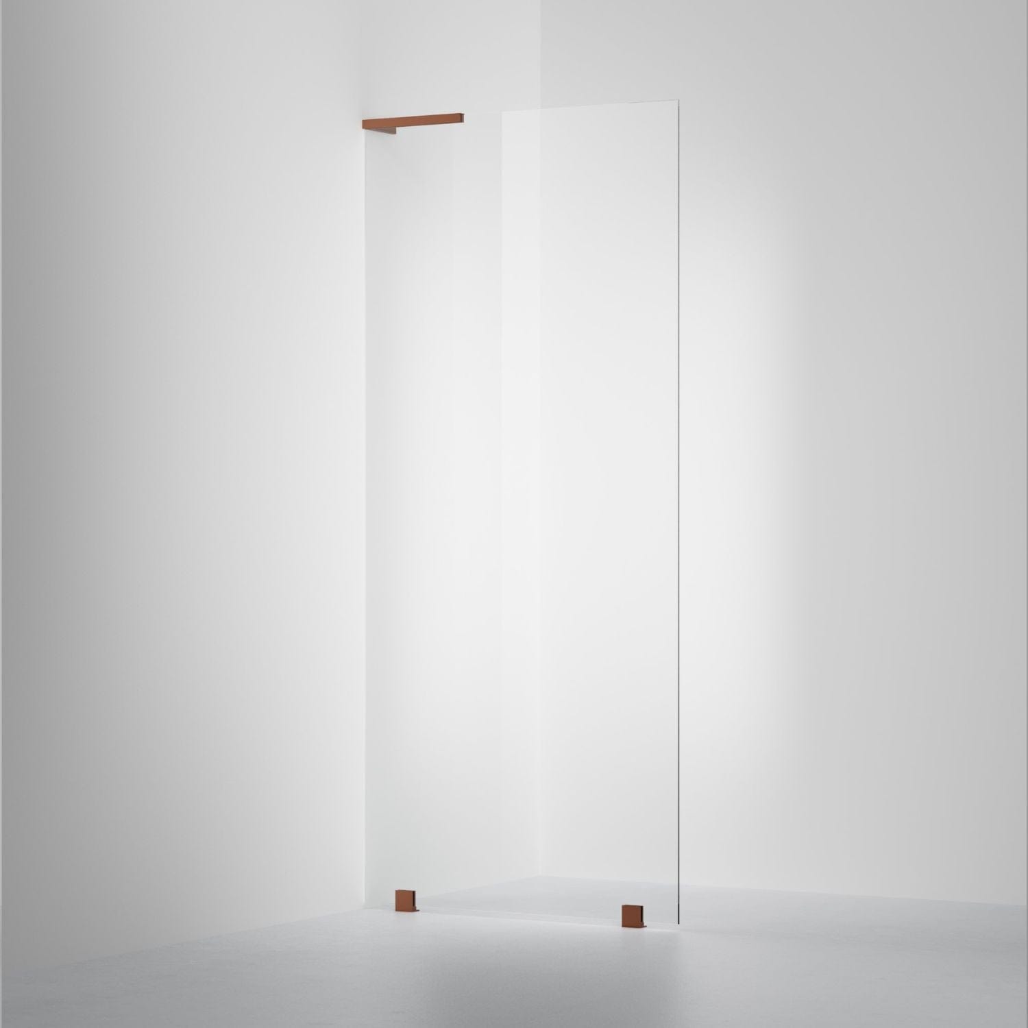 INR Dusjvegg ARC 20 Original Skjermvegg Måltilpasset Brushed bronze / Måltilpasset venstre / Opal klart glass INR Iconic Nordic Rooms Dusjvegg INR-120412600