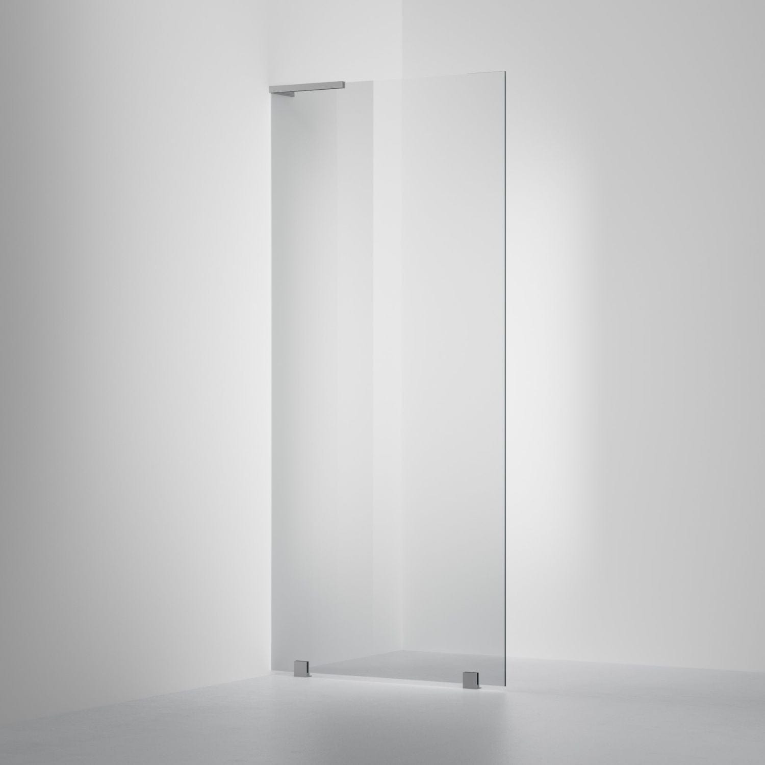 INR Dusjvegg ARC 20 Original Skjermvegg Måltilpasset Brushed stainless / Måltilpasset - venstre / Grått glass INR Iconic Nordic Rooms Dusjvegg INR-120403400
