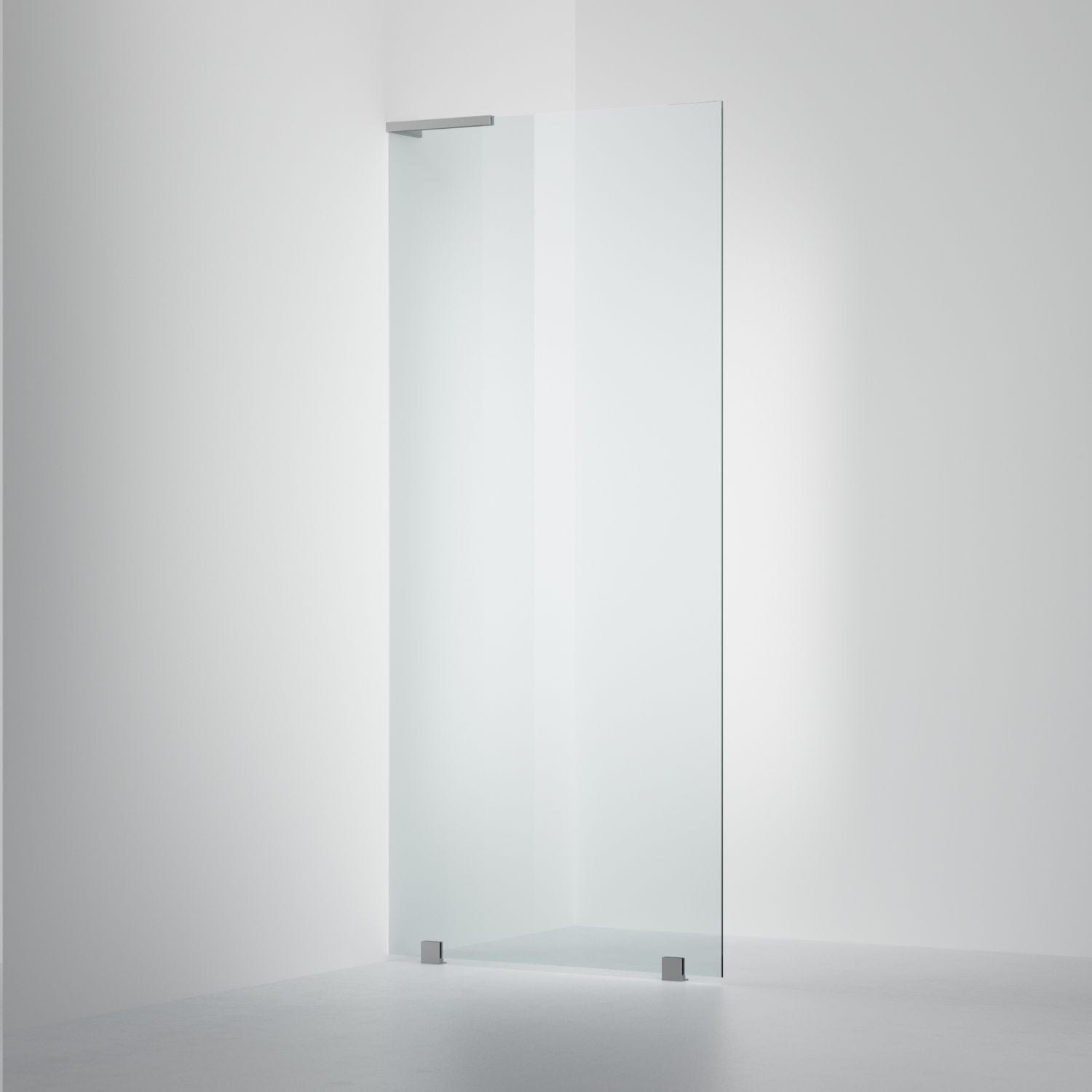 INR Dusjvegg ARC 20 Original Skjermvegg Måltilpasset Brushed stainless / Måltilpasset - venstre / Klart glass INR Iconic Nordic Rooms Dusjvegg INR-120402400