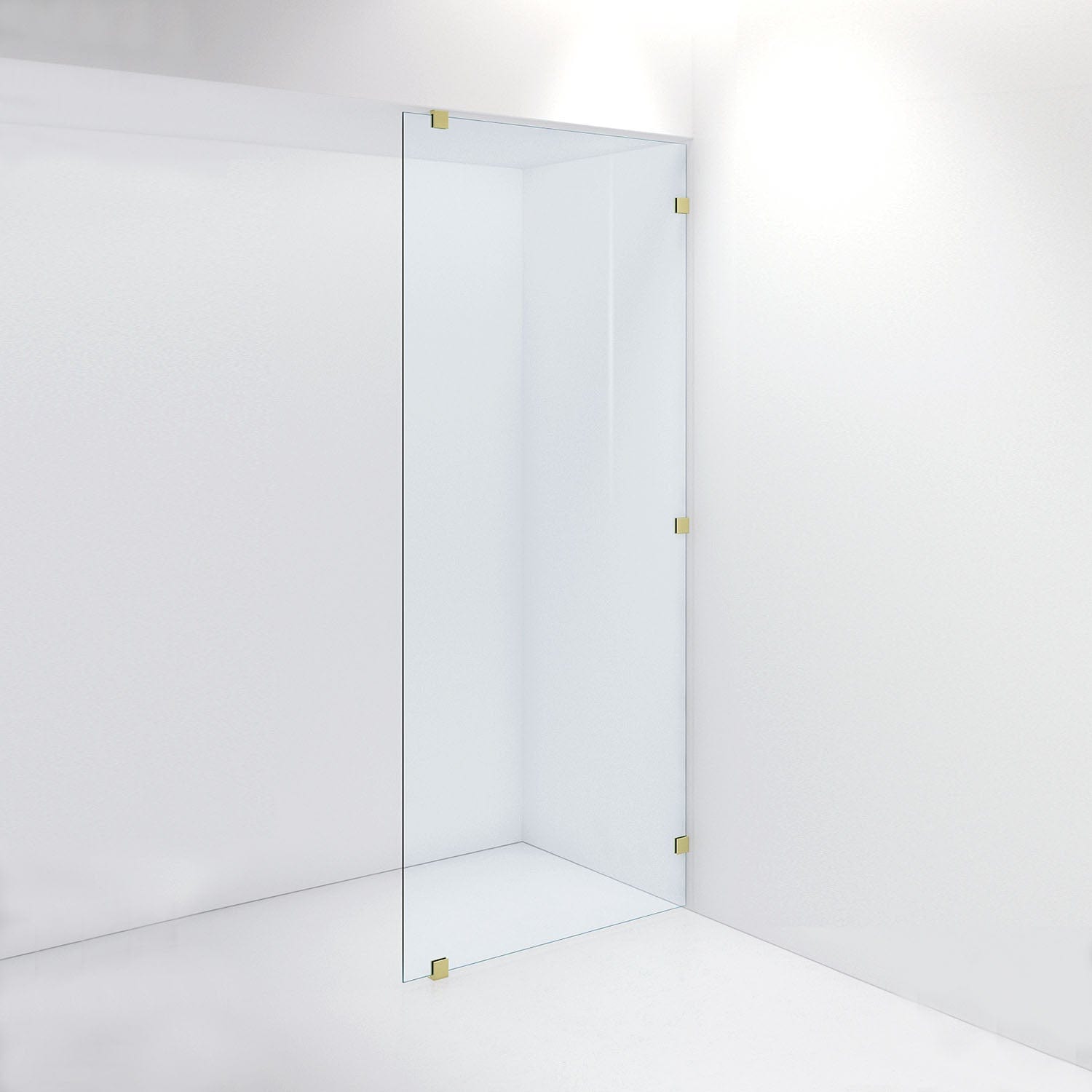 INR Dusjvegg ARC 20 Plus Måltilpasset Brushed brass / Måltilpasset / Timeless klart glass INR Iconic Nordic Rooms Dusjvegg INR-120111800