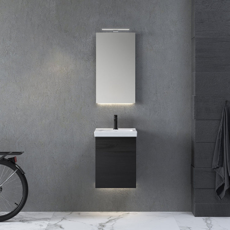INR FEEL firkantet speil med lys (lampe/underlys)