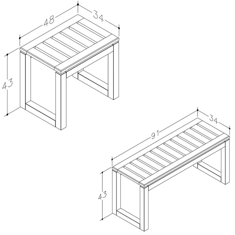 Korsbakken Benk Heltre - lys eik