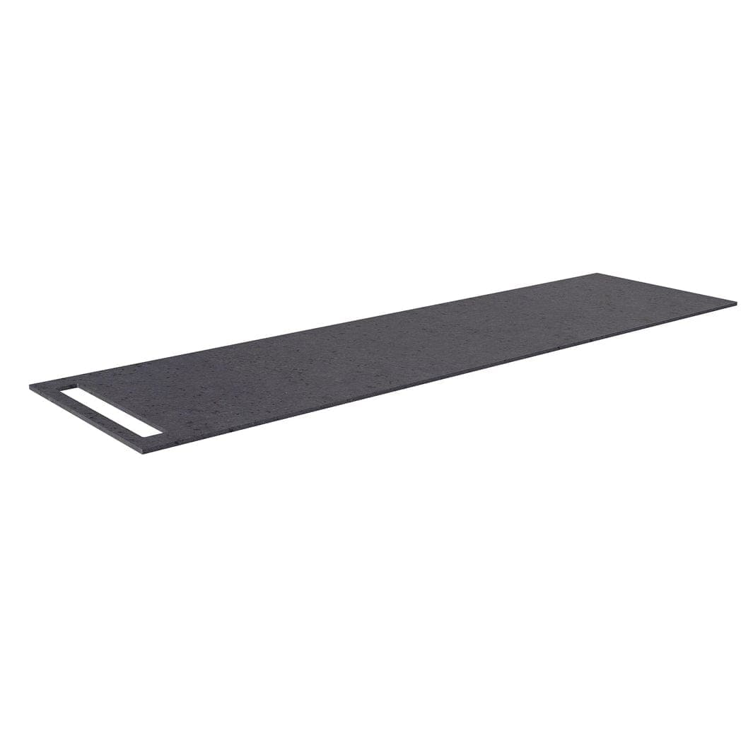 Korsbakken Benkeplate HPL med 1 håndkleholder Antrasitt / 1 side / 170cm Korsbakken Benkeplate bad KO-513419170