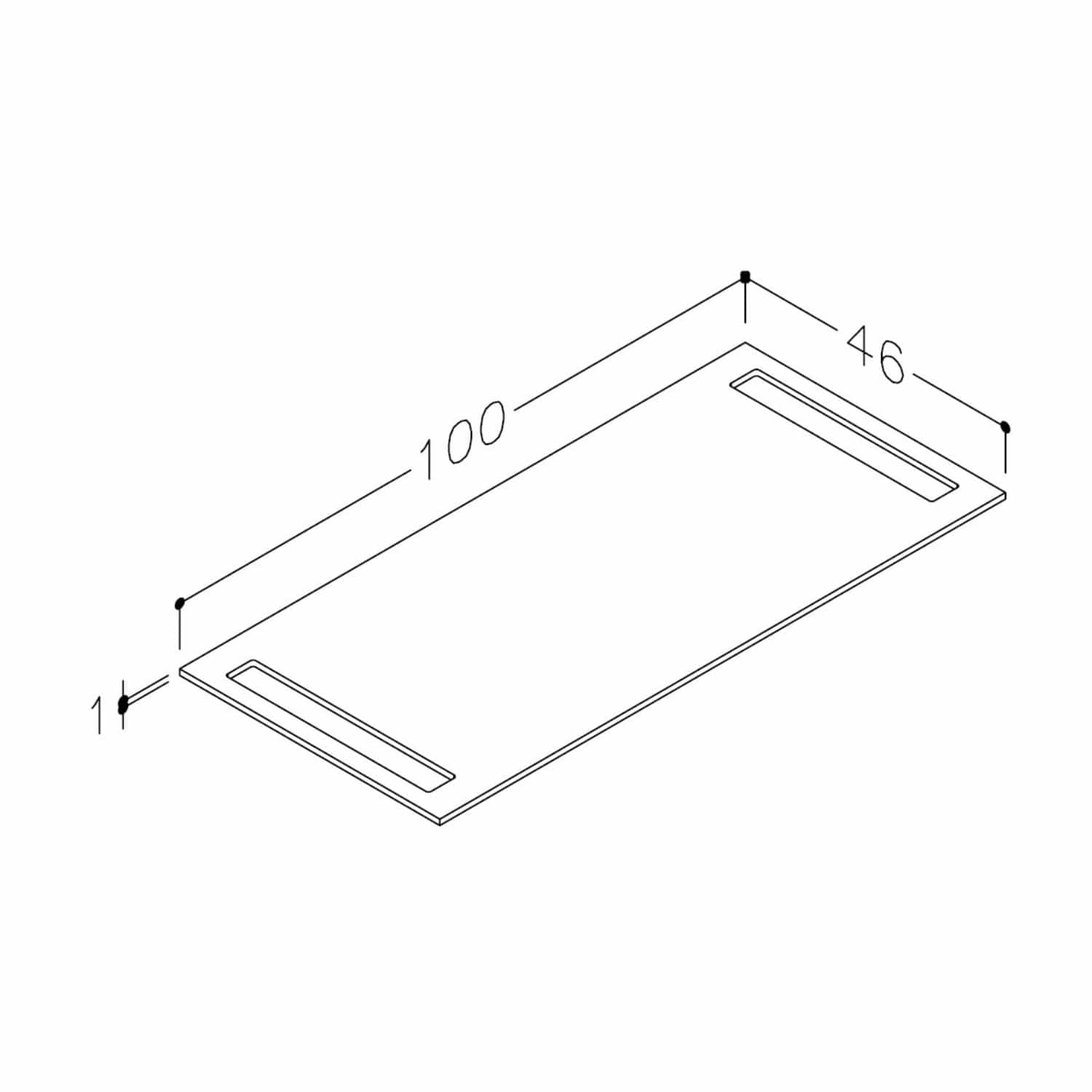 Korsbakken Benkeplate HPL med 2 håndkleholder Terrastein / 2 sider / 100cm Korsbakken Benkeplate bad KO-513582100