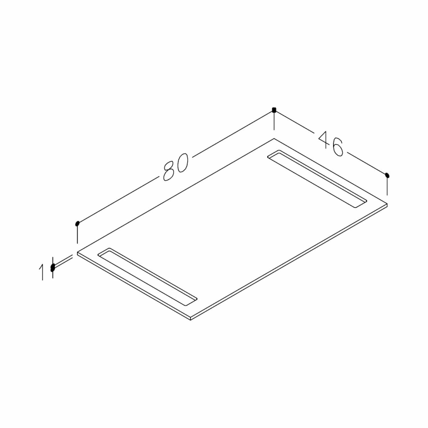 Korsbakken Benkeplate HPL med 2 håndkleholder Terrastein / 2 sider / 80cm Korsbakken Benkeplate bad KO-513582080