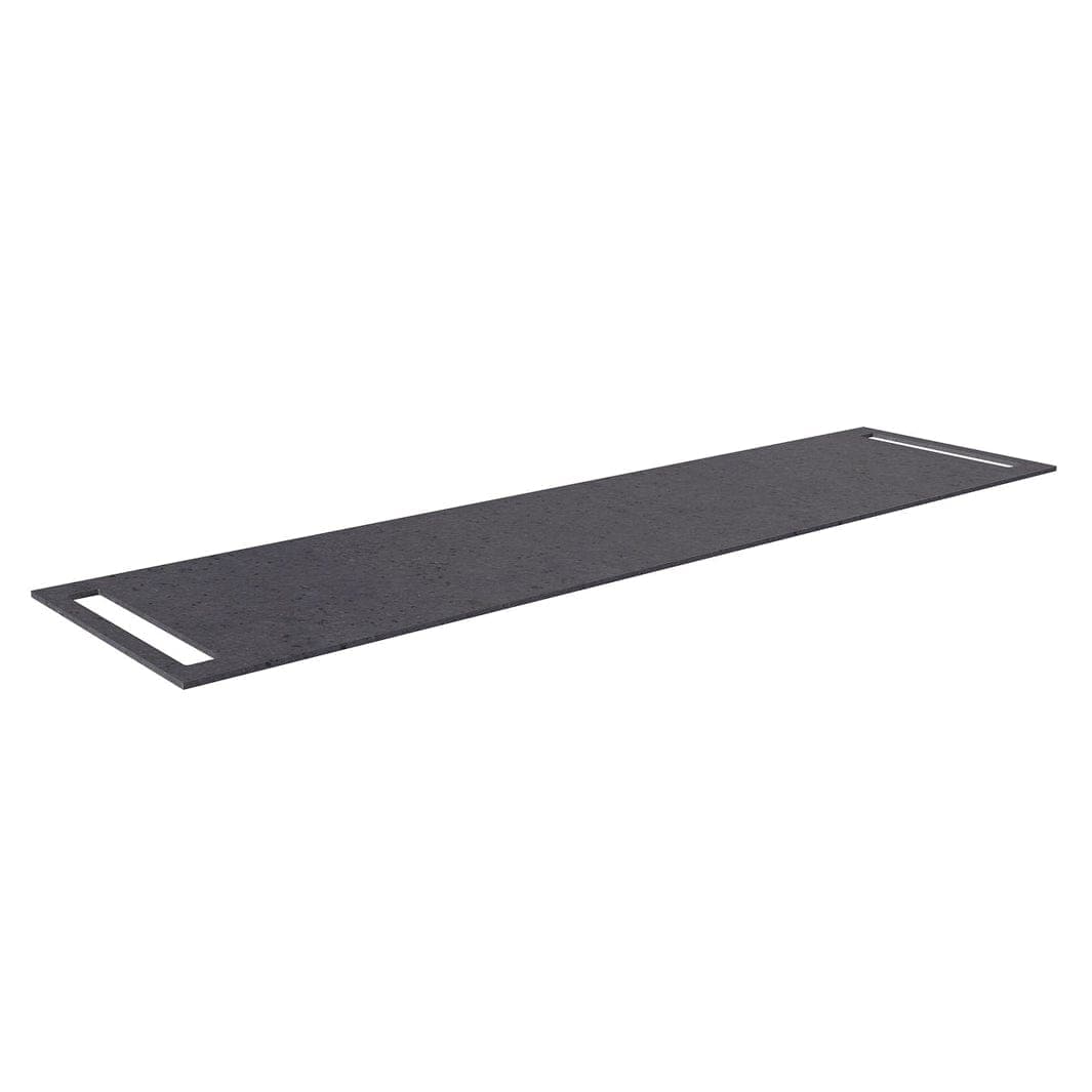 Korsbakken Benkeplate HPL med 2 side håndkleholder Antrasitt / 2 sider / 180cm Korsbakken Benkeplate bad
