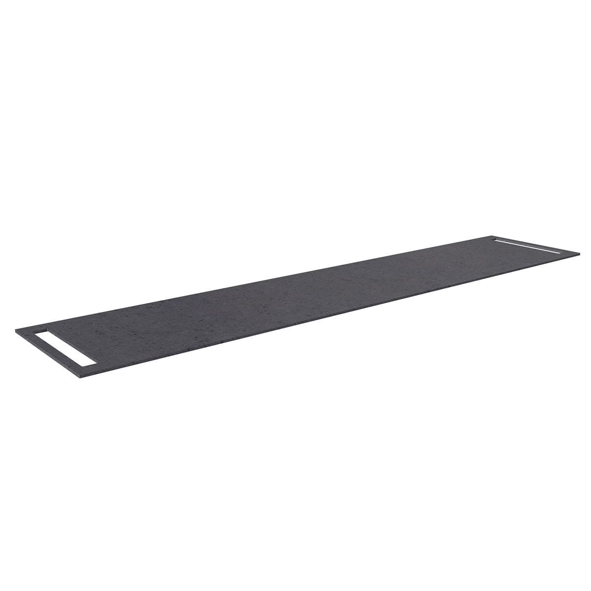 Korsbakken Benkeplate HPL med 2 side håndkleholder Antrasitt / 2 sider / 220cm Korsbakken Benkeplate bad
