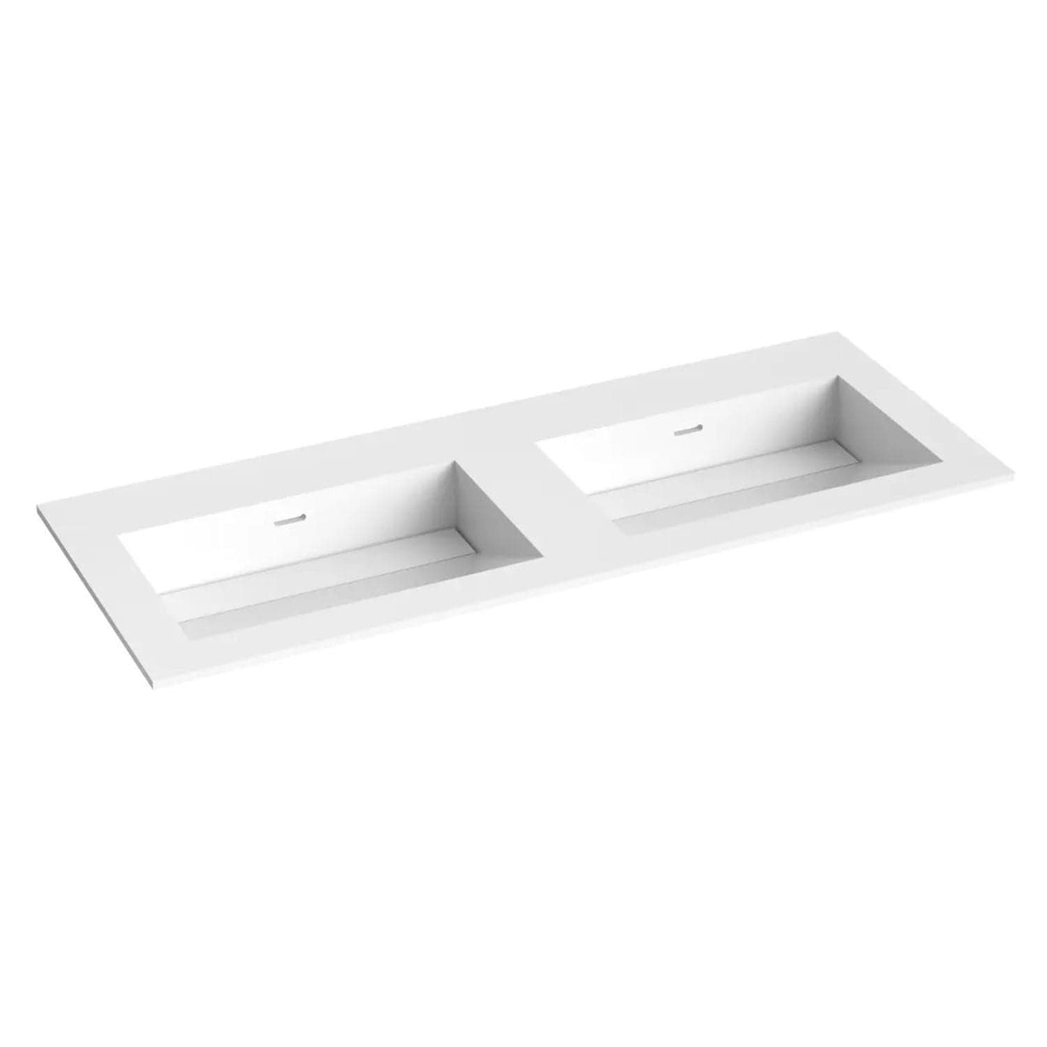 Korsbakken Corian Servant med Skrå Bunn Uten Kranhull Hvit matt / 120cm dobbel Korsbakken Møbelservant KO-373802121