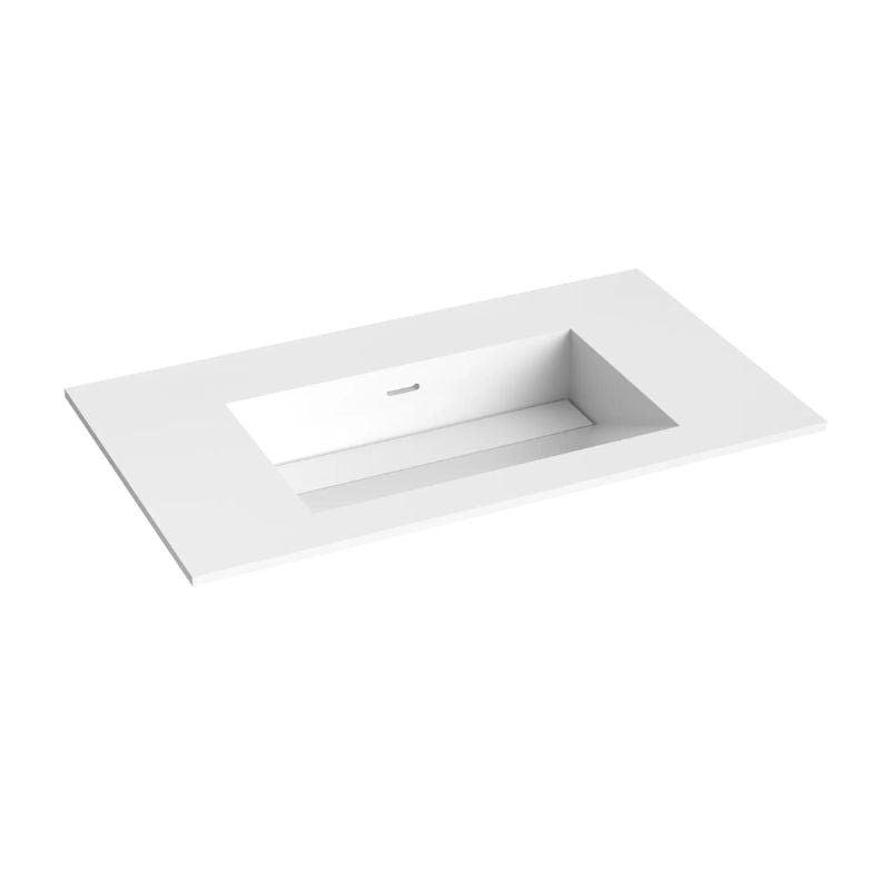 Korsbakken Corian Servant med Skrå Bunn Uten Kranhull Hvit matt / 80cm Korsbakken Møbelservant KO-373802080