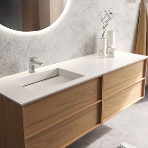 Korsbakken Corian Sidestilt Servant med Flat Bunn