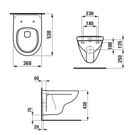 Laufen BASAL Basic vegghengt toalett