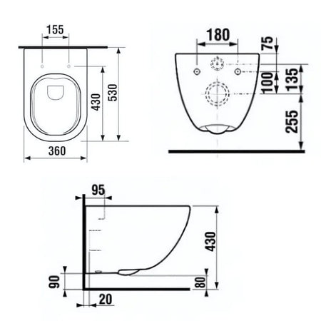 Laufen BASAL Rimless vegghengt toalett