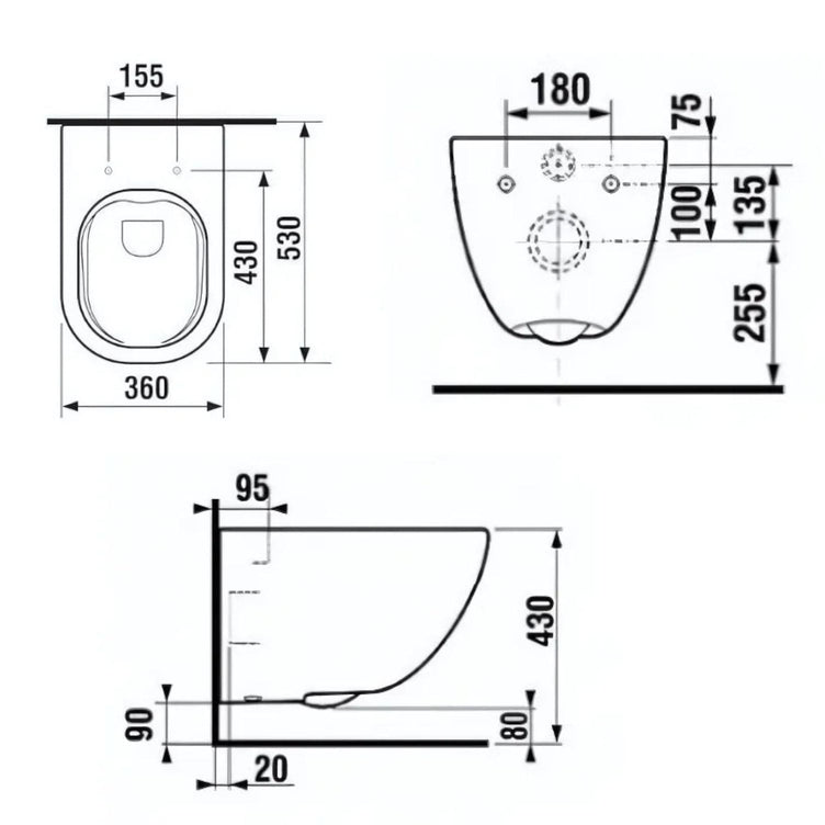 Laufen BASAL Rimless vegghengt toalett