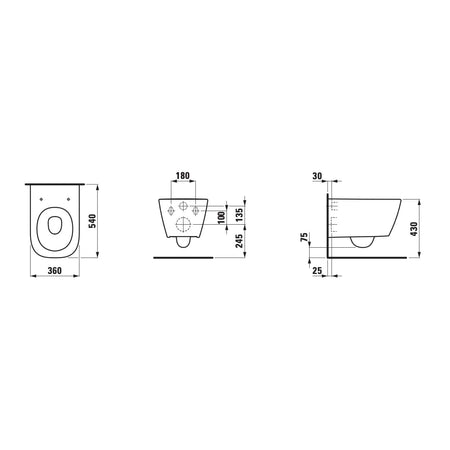 Laufen MEDA SilentFlush Rimless vegghengt toalett