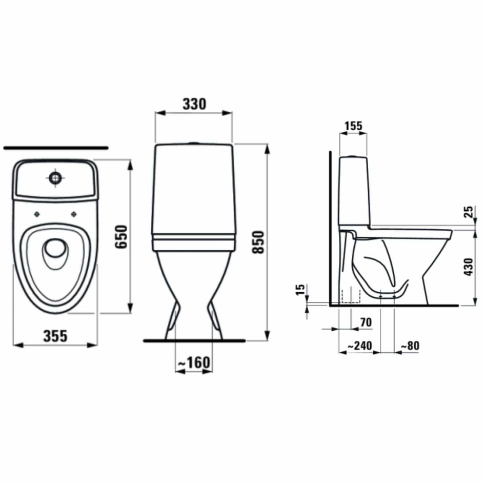 Laufen Rigo Gulvstående Toalett med skjult s-lås Hvit Laufen Gulvstående toalett GRO-6157271